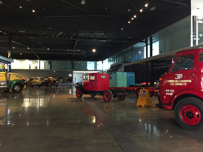 An overview of the Museum looking from the entrance to the Truck section.
